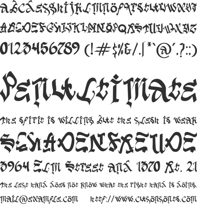 Dark Gate font preview