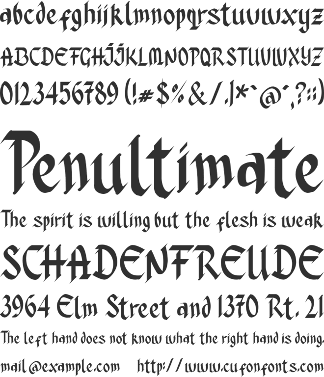 Dark Combo font preview