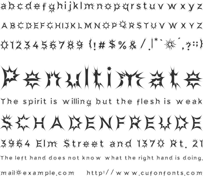 Spider Panic font preview