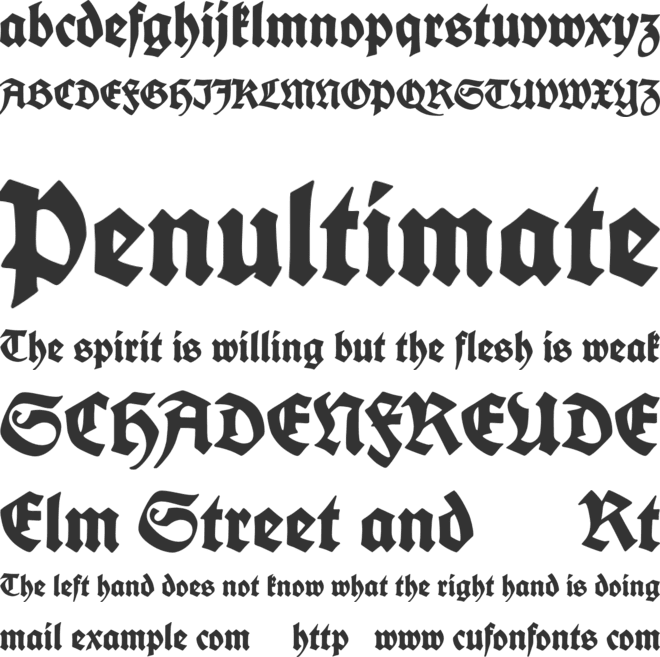 Koch-Schrift Reduced font preview