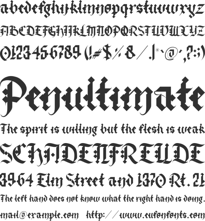 Dark Ruby font preview
