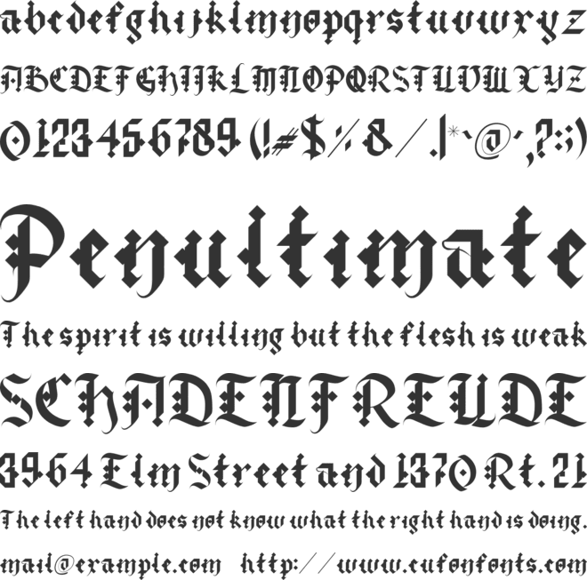 Dark Ruby font preview