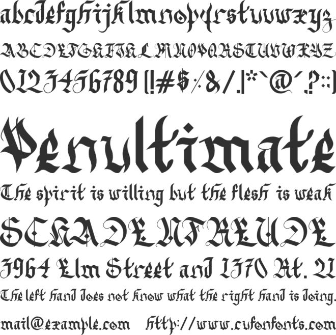 Dark Alley font preview