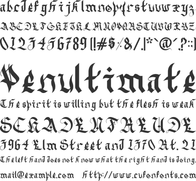 Dark Alley font preview