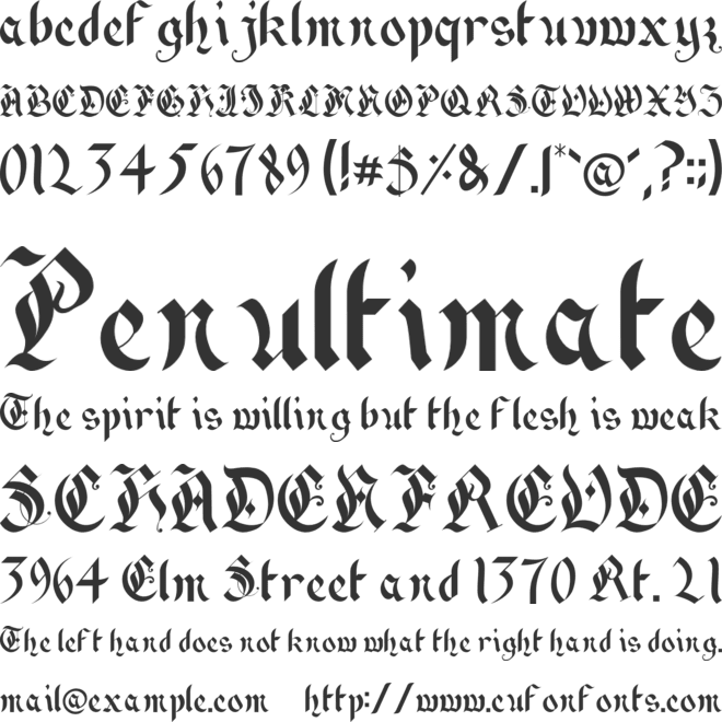 Dark Gospel font preview