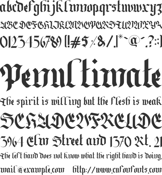 Darkslayer font preview