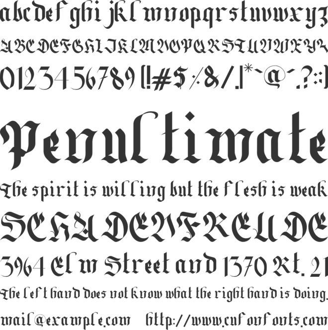 Darkslayer font preview