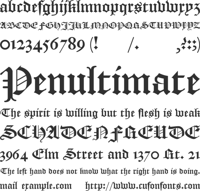 Textura Belgica font preview