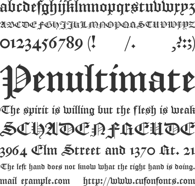 Textura Belgica font preview