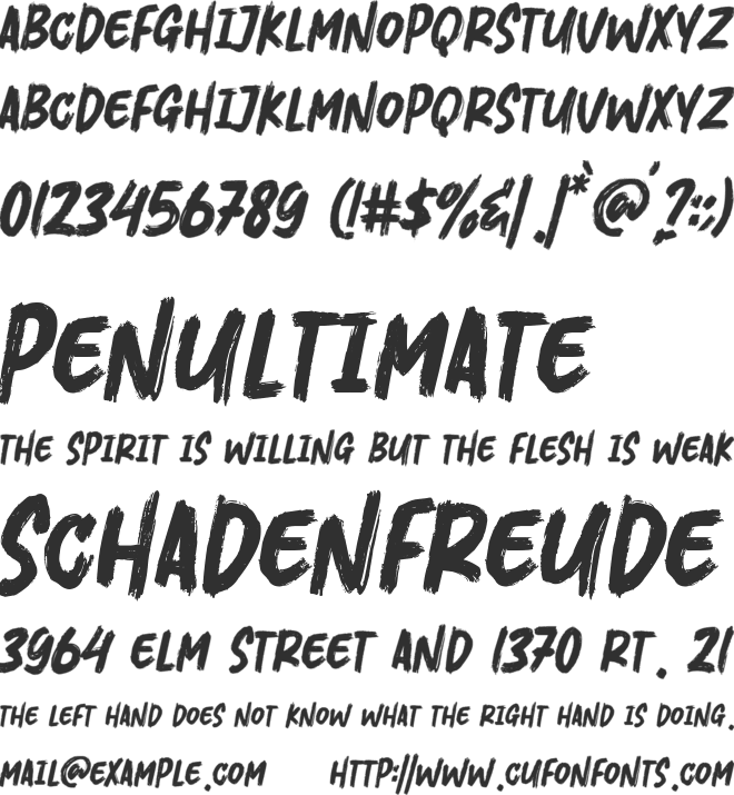 Crushky Brush font preview