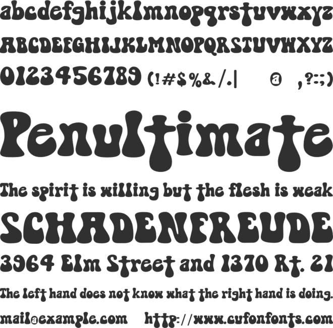 Sooky 70s font preview