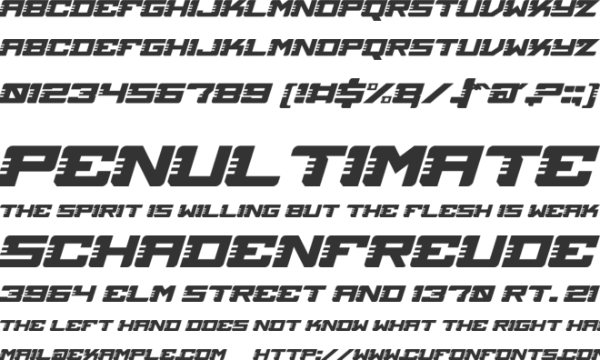 Race Freak font preview