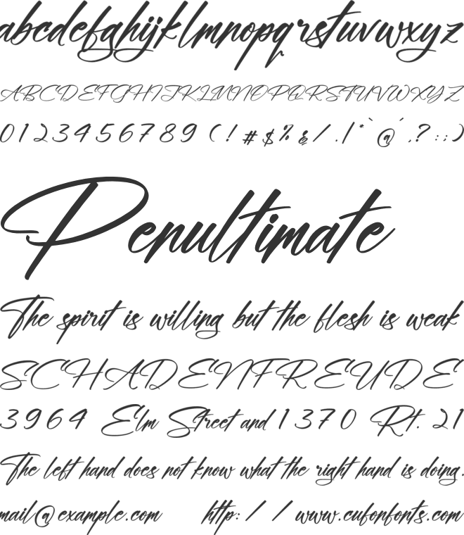 Melttones Stafford font preview