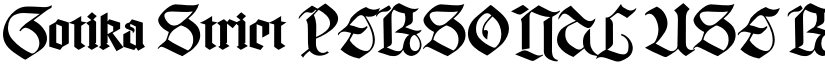 Gotika Strict PERSONAL USE Regular font