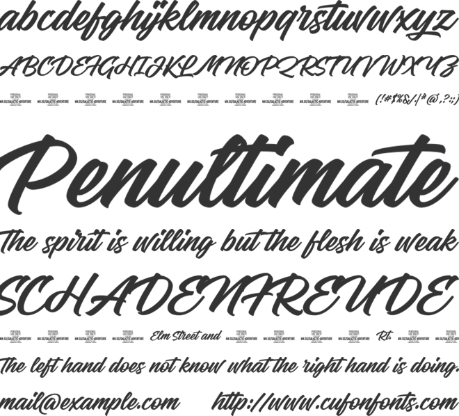 Galactic Adventure PERSONAL font preview