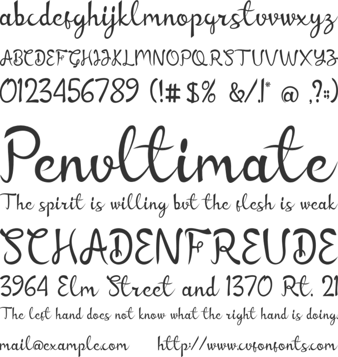 Dindalove font preview
