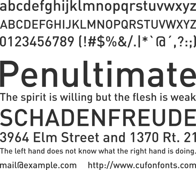 DINPro-Medium font preview