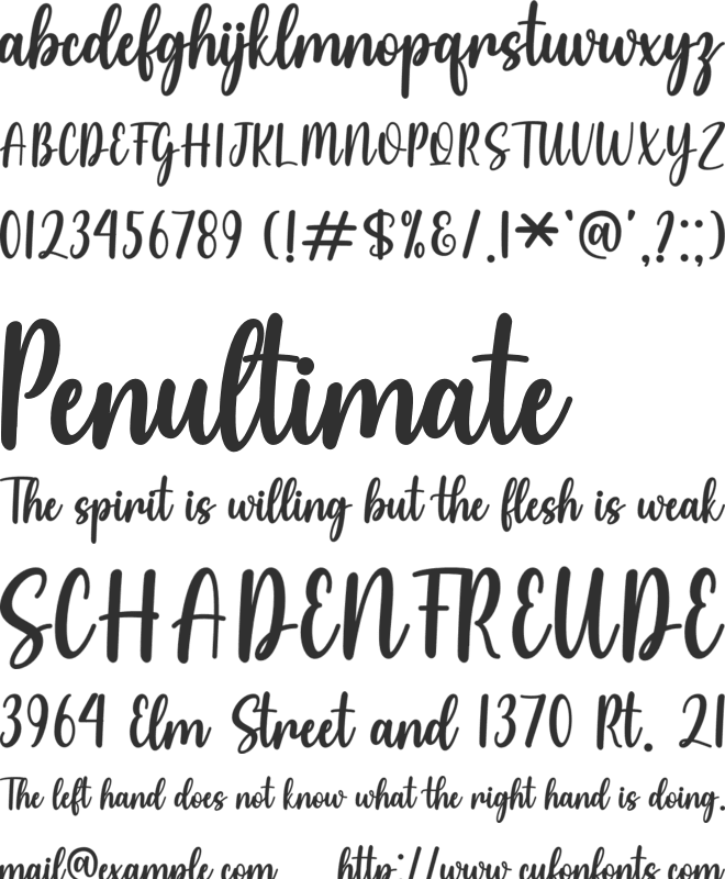 Valentine font preview