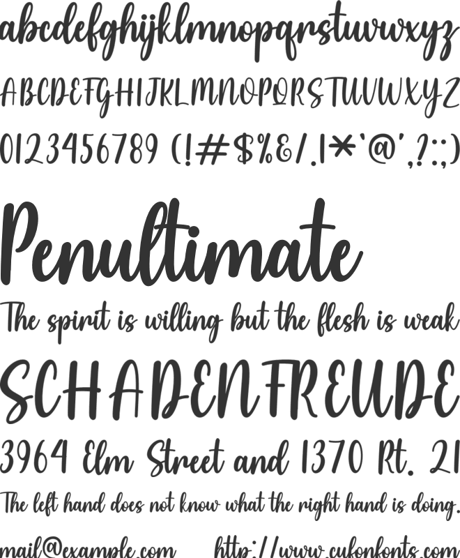 Valentine font preview