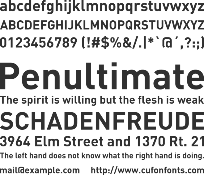 DINPro-Bold font preview