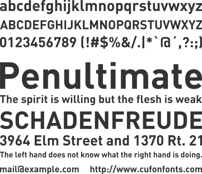 DINPro-Bold font preview