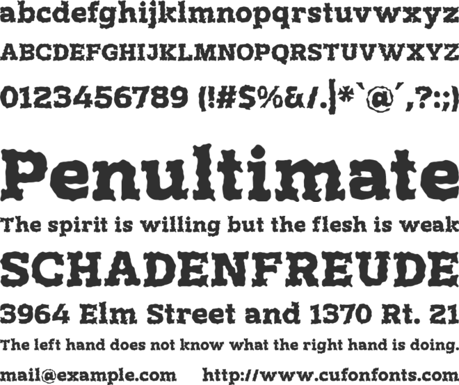 Rusty Plate font preview
