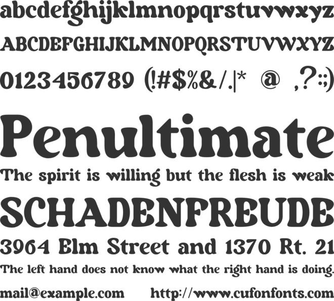 Baristo font preview