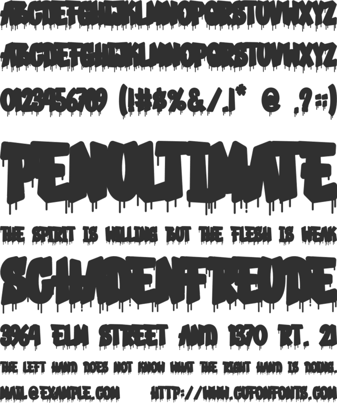 Rumbling Extrude font preview