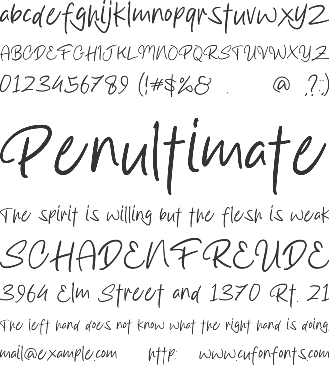 Slimshoot font preview
