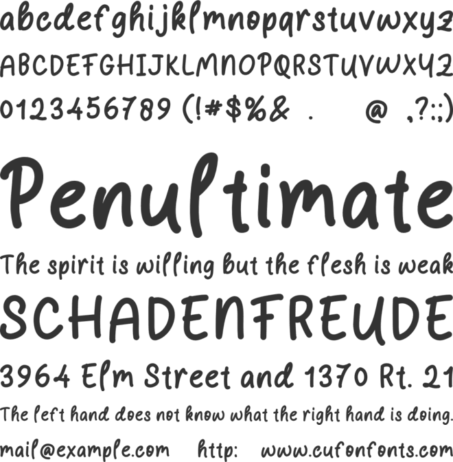 Handkids font preview