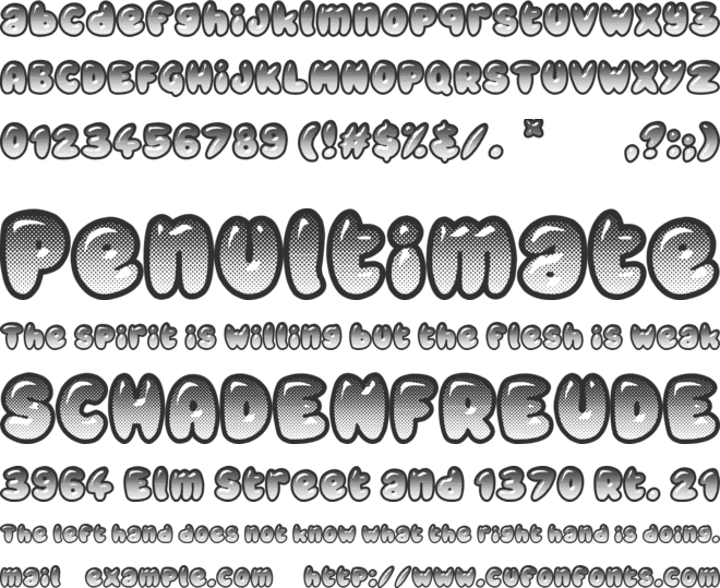Chubby Relief font preview