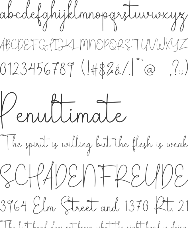Amelin Secret font preview