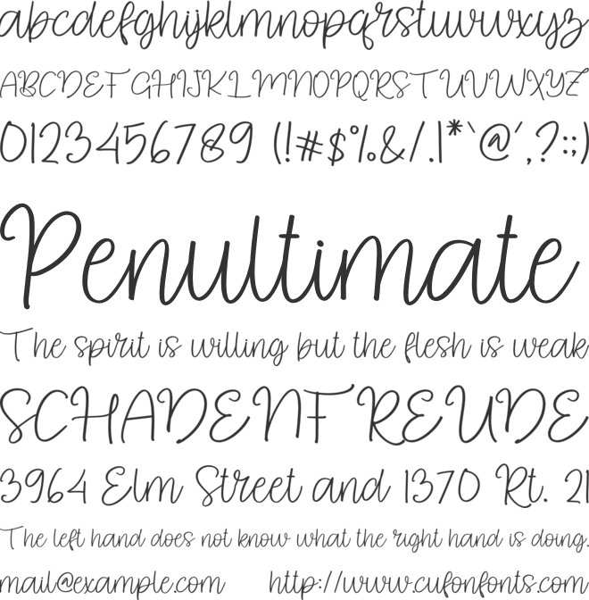 Rosabell font preview