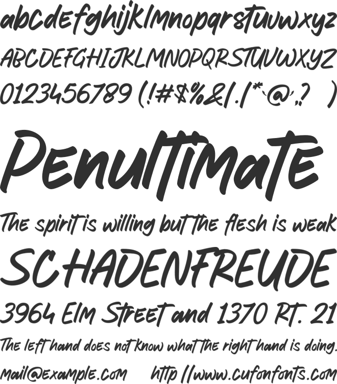 Straight font preview