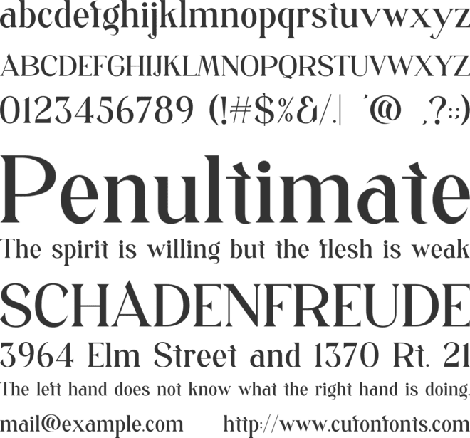 Dusther font preview