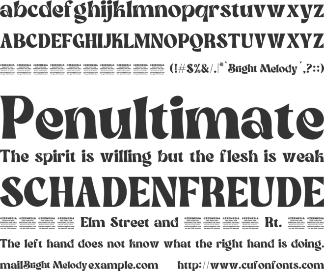 Bright Melody Personal Use Only font preview