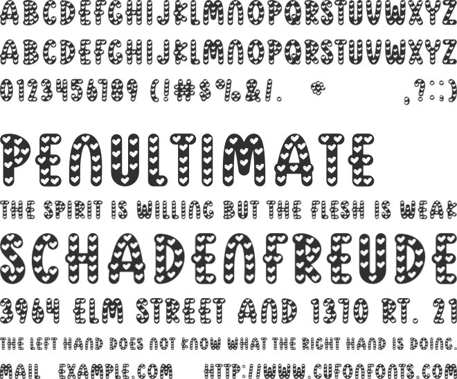 Spring Love Display font preview