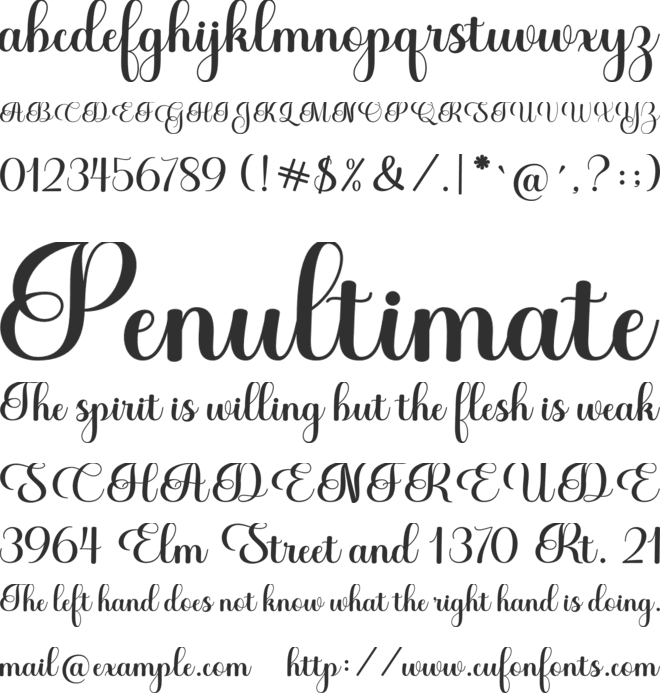Greating font preview