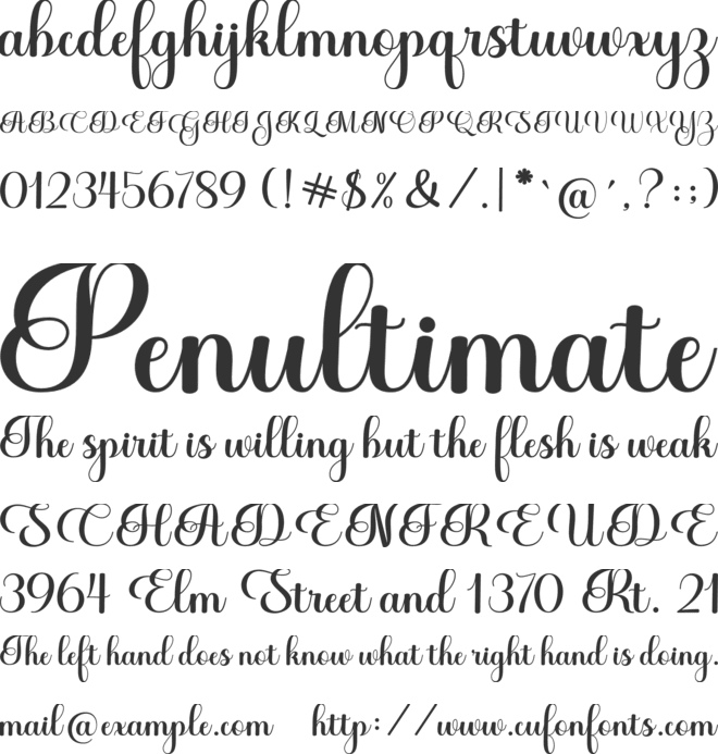 Greating font preview