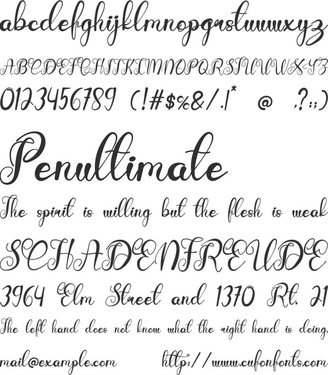Bitterly Fody font preview
