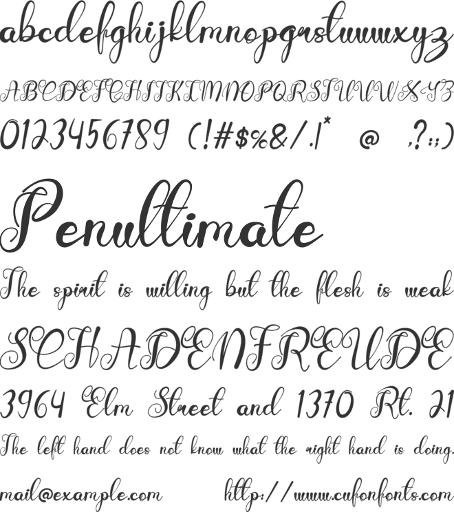 Bitterly Fody font preview