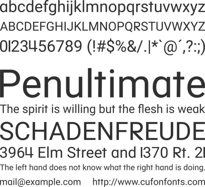 Roboto Infanity font preview