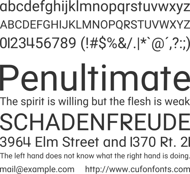 Roboto Infanity font preview