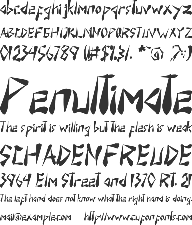 Osaka Japan font preview