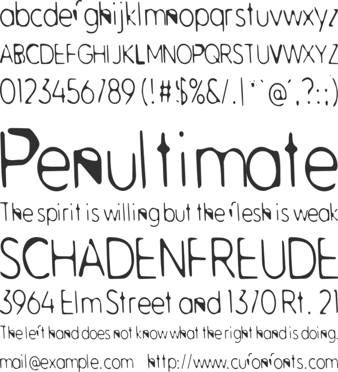Opelize font preview