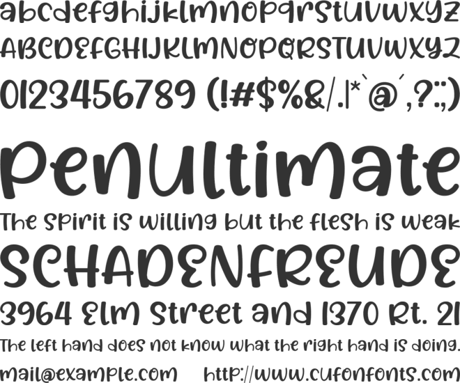 Play in Bright font preview