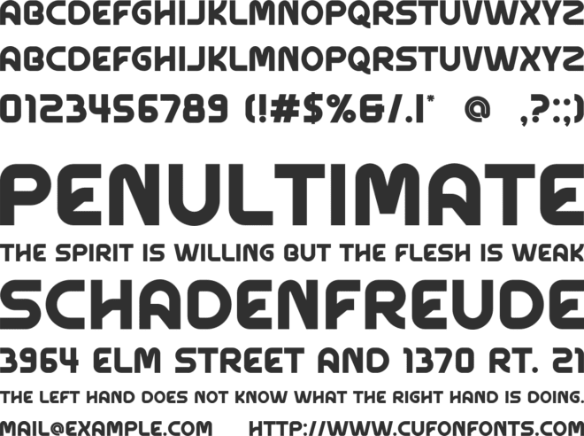 Zerafoc font preview