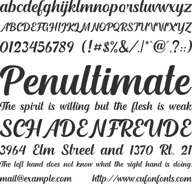Rayters font preview