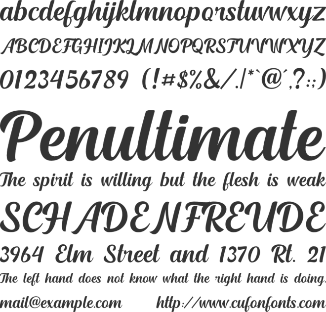 Rayters font preview