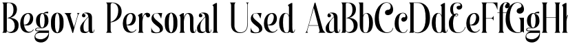 Begova Personal Used font